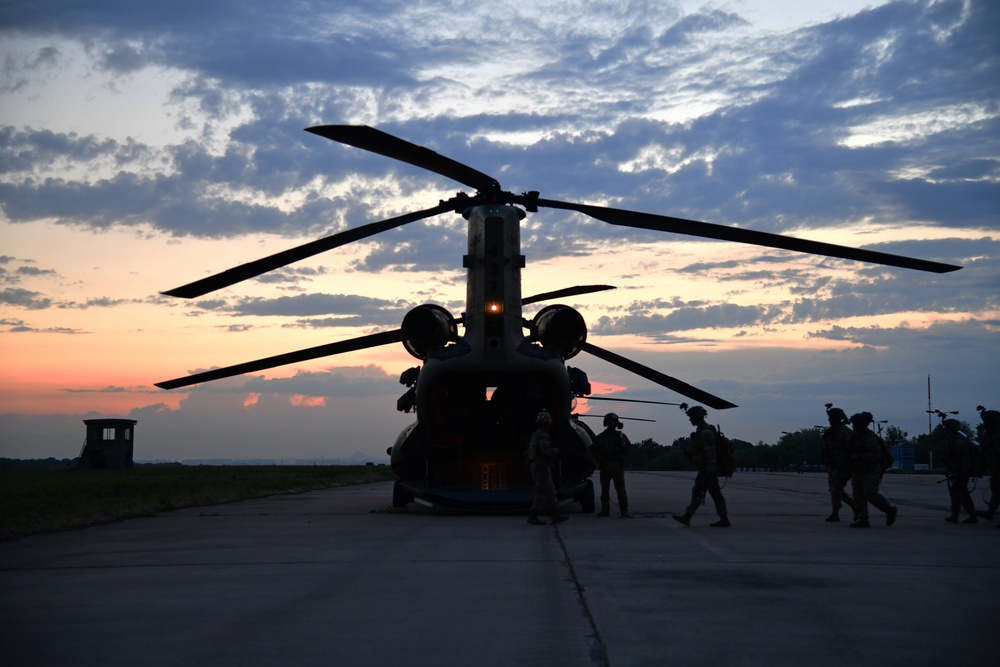 Nighttime Air Assault in Bulgaria with the 173rd