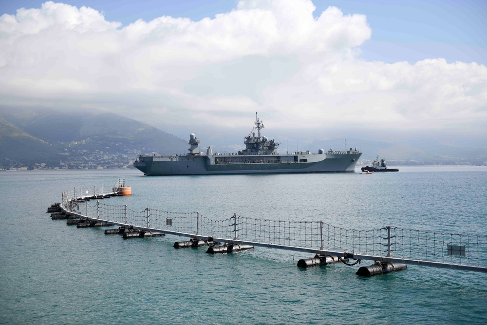 USS Mt. Whitney Departs Gaeta