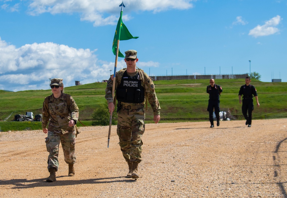 KFOR MPs conduct ruck march at Camp Bondsteel