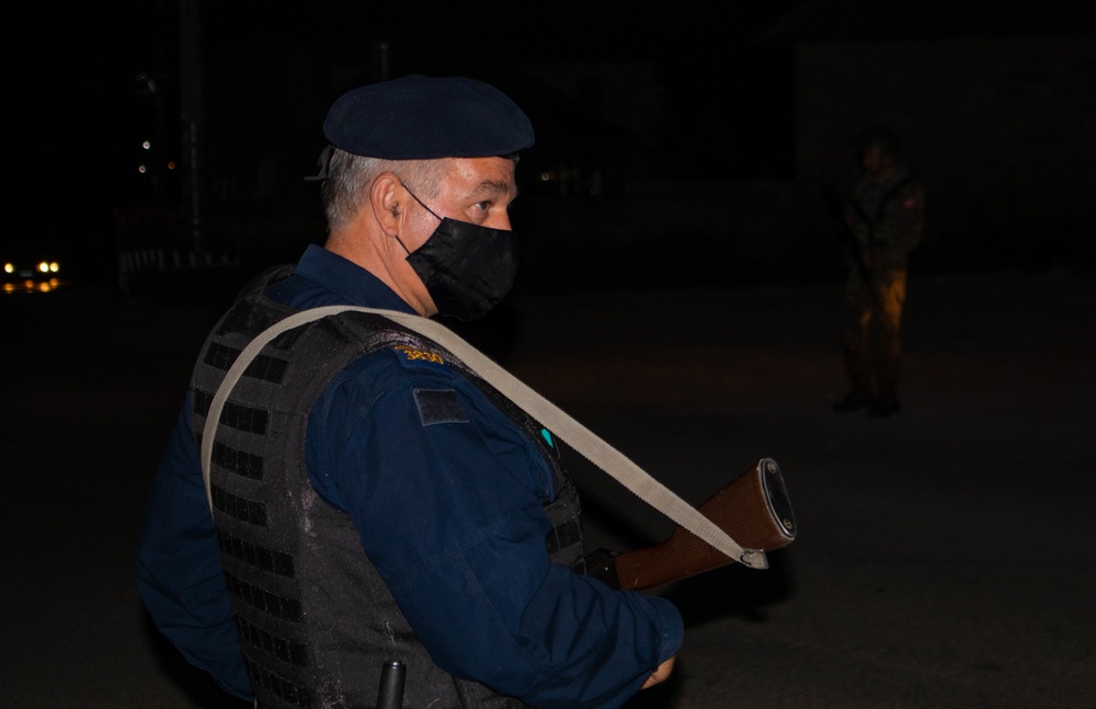 Turkish KFOR Soldiers conduct town patrol