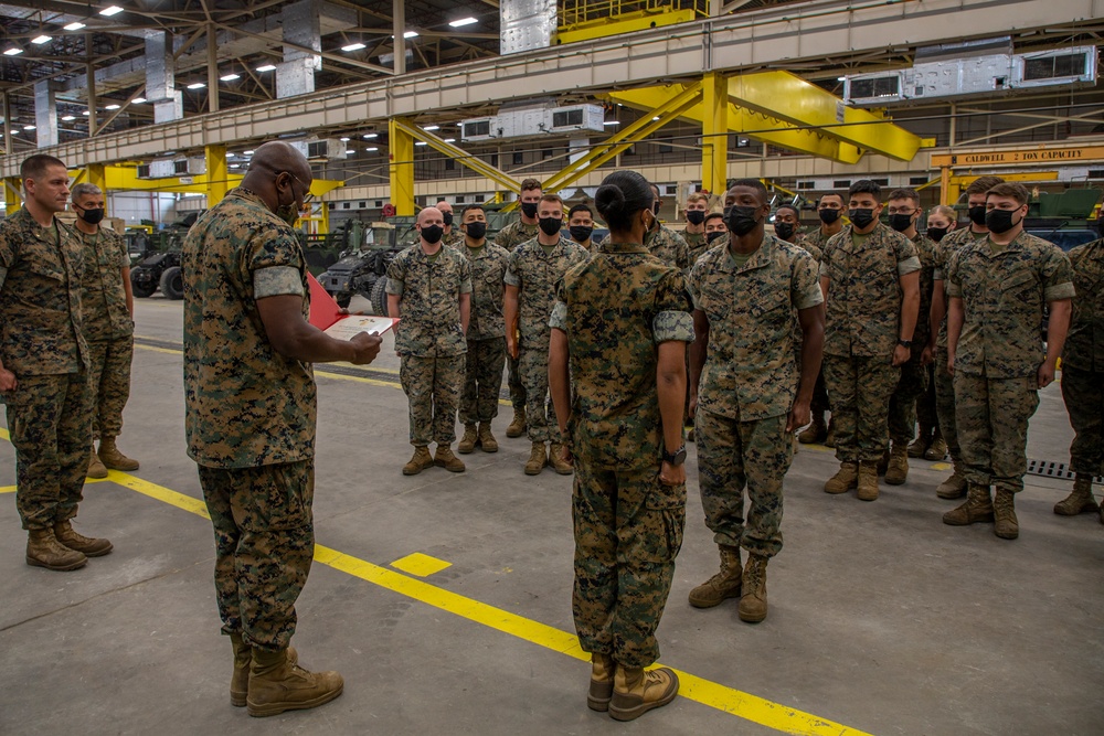 Cpl. Robinson Motor Transport Maintenance Technician of the Year