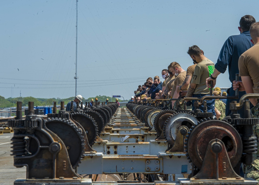 Sailors Conduct Catapult Maintenance