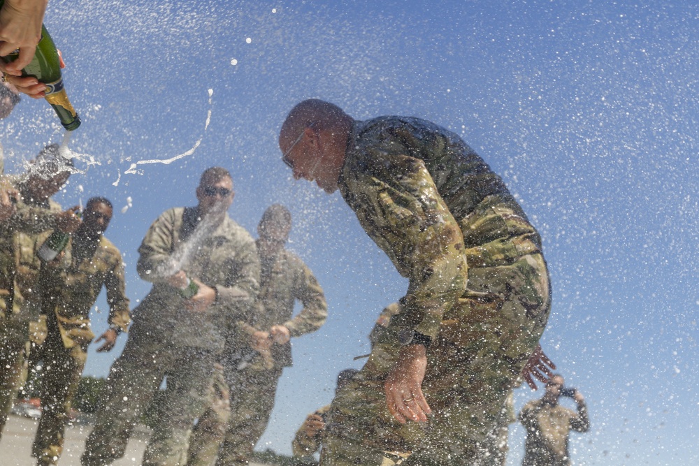 Col. Michael McFadden completes final flight at Hunter Army Airfield, Georgia.