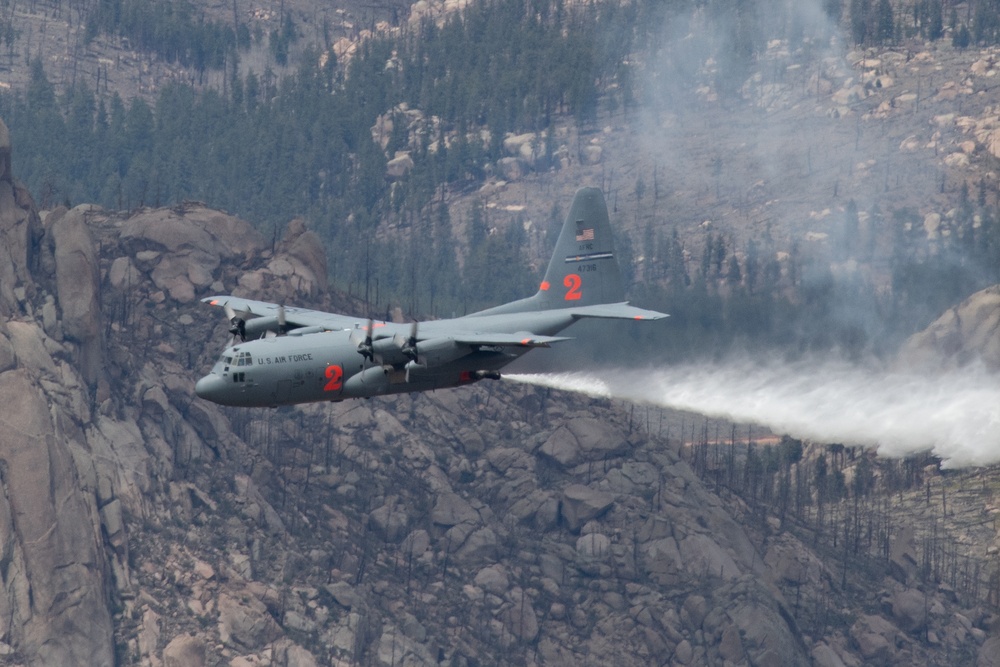 302nd Airlift Wing C-130 drops potable water
