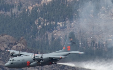 302nd Airlift Wing C-130 drops potable water