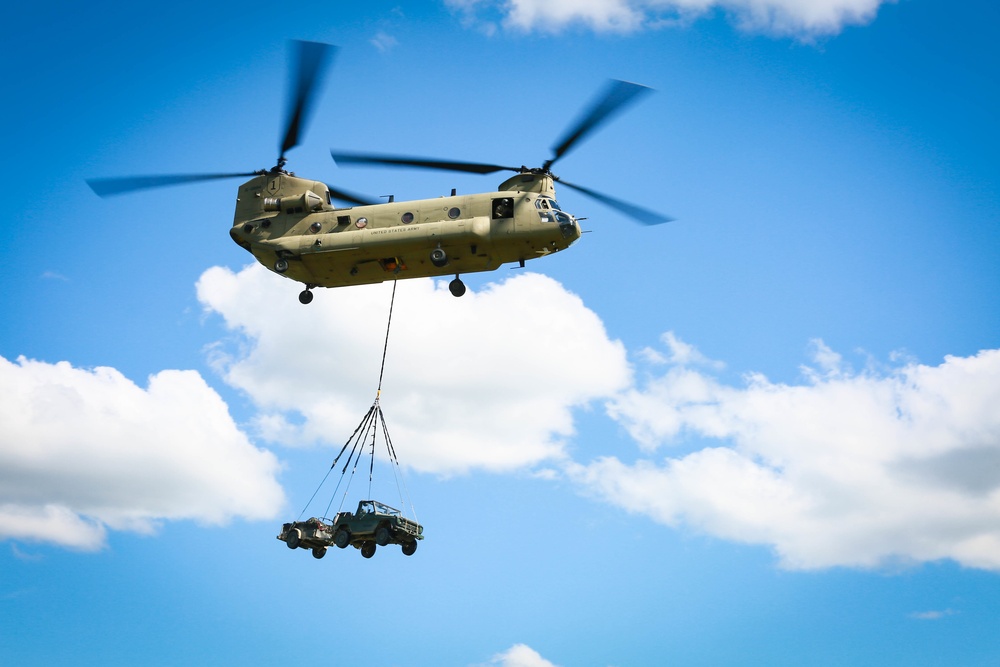 CH-47 Chinook Flies Over Babadag Training Area