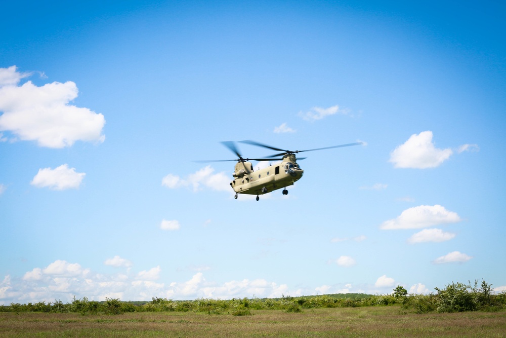 CH-47 Chinook Flies Over Babadag Training Area
