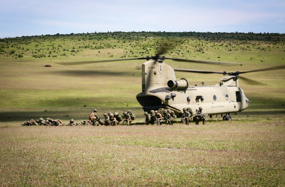 CH-47 Chinook Transports Joint Forces To Babadag Training Area