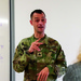 Michigan National Guard Soldier uses sign language at vaccination events