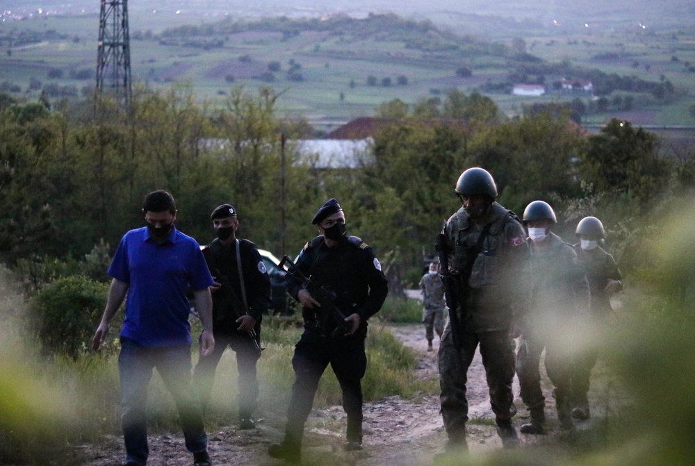 Turkish KFOR Soldiers conduct patrol with Kosovo Police