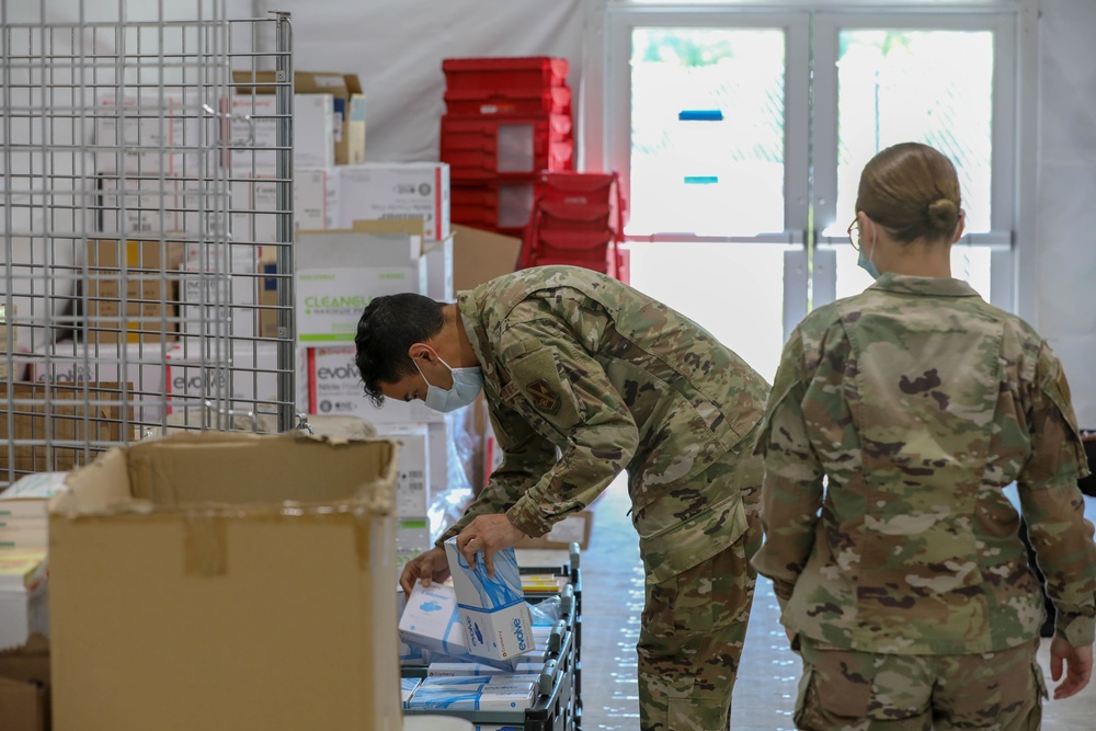 U.S. Air Force logistical planners continue supporting vaccination efforts at the Greenbelt CVC