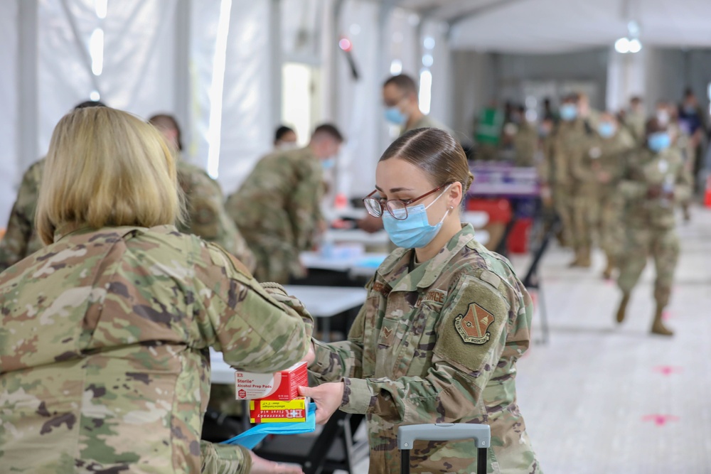 U.S. Air Force logistical planners continue supporting vaccination efforts at the Greenbelt CVC