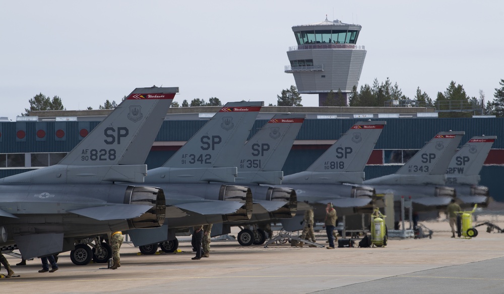 52nd FW F-16s arrive to Kallax AB in support of ACE 21