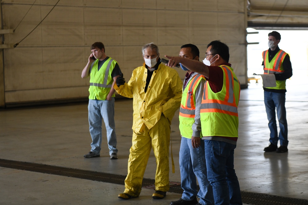 Naval Station Norfolk Aircraft Maintenance Hangar LP-21 Tests AFFF System