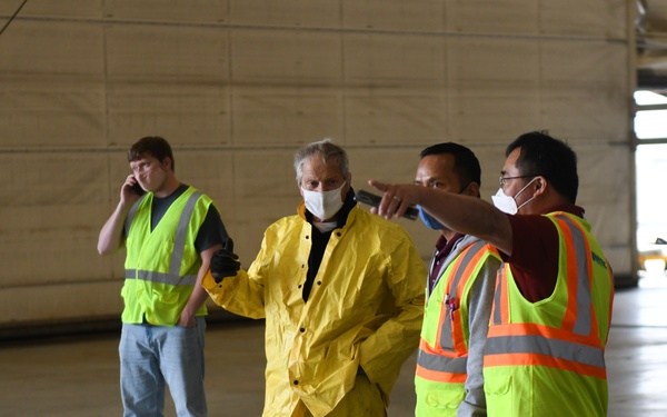Naval Station Norfolk Aircraft Maintenance Hangar LP-21 Tests AFFF System