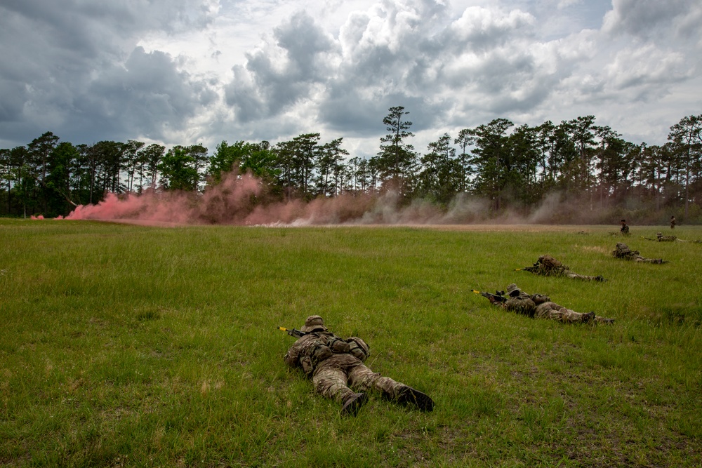 Royal Bermuda Regiment simulates a maneuver under fire during Exercise Island Warrior