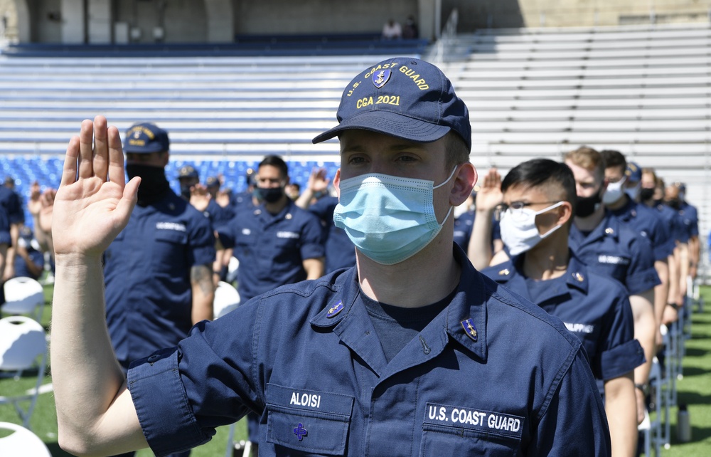 U.S. Coast Guard Academy cadets prepare for commencement