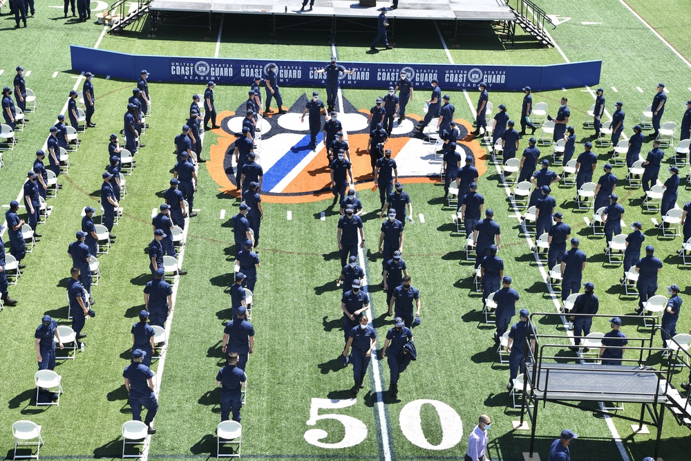 U.S. Coast Guard Academy cadets prepare for commencement