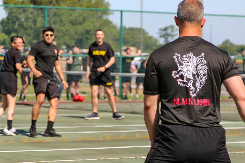 Dogface Soldiers test their mettle during Marne Week dodgeball competition