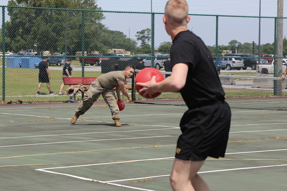 Dogface Soldiers test their mettle during Marne Week dodgeball competition
