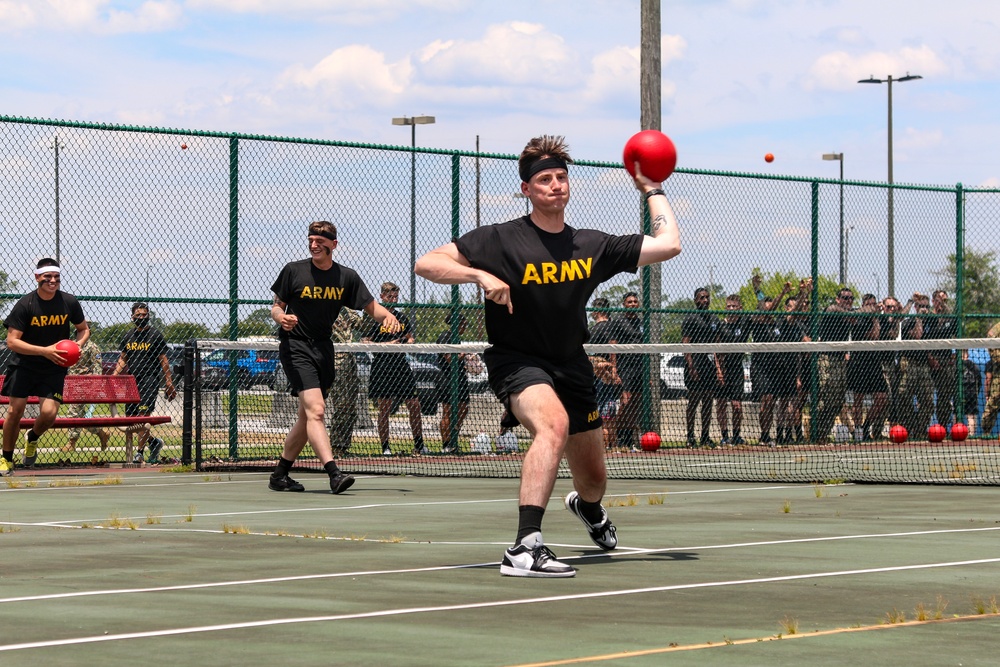 Dogface Soldiers test their mettle during Marne Week dodgeball competition
