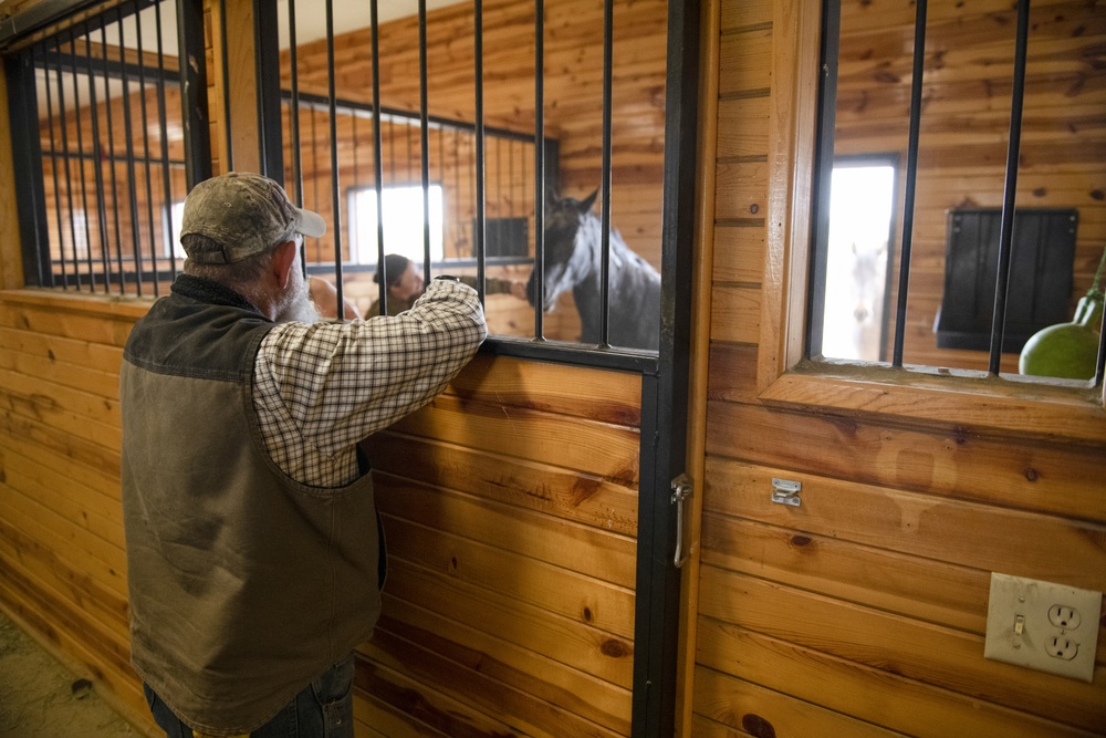 Soldiers volunteer at the Mirrored K Legacy Ranch to prepare for Operation Remount