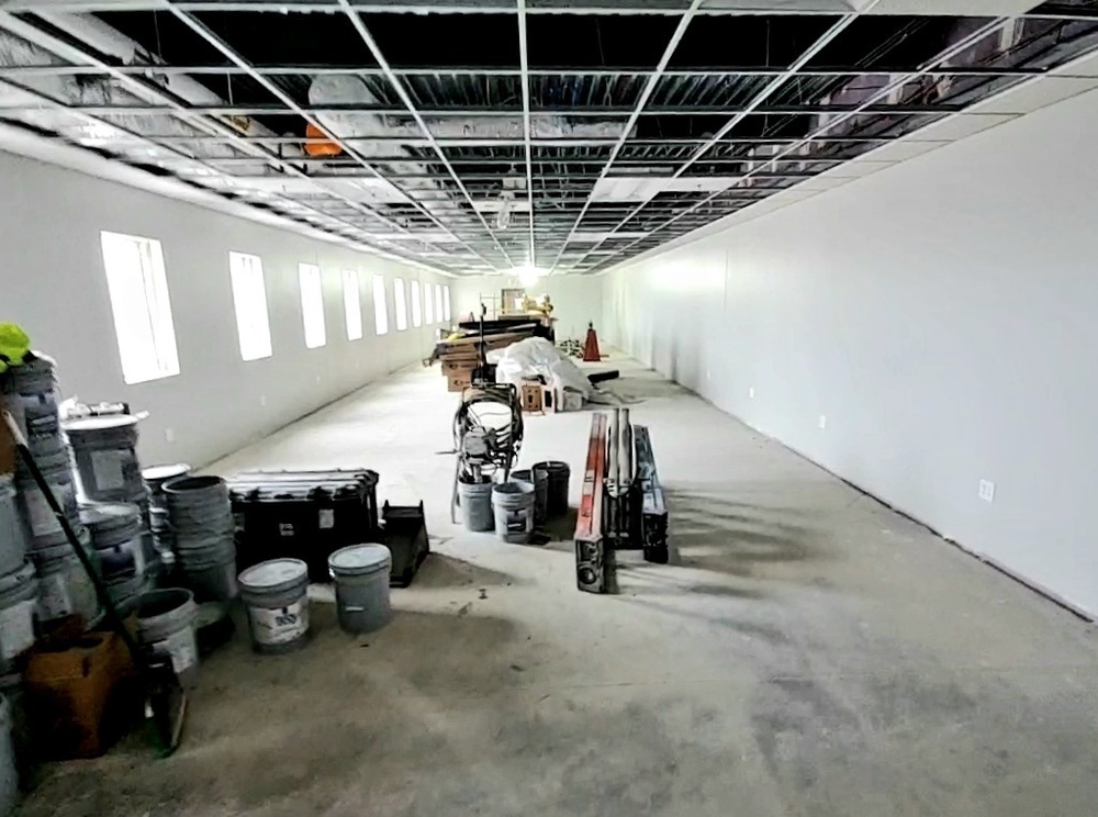 Interior construction views of barracks construction at Fort McCoy