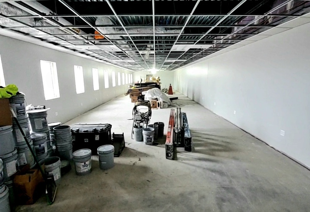 Interior construction views of barracks construction at Fort McCoy