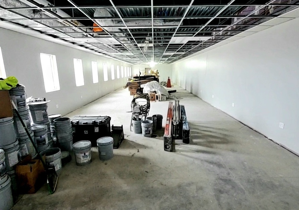 Interior construction views of barracks construction at Fort McCoy