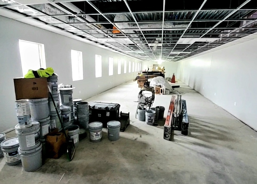 Interior construction views of barracks construction at Fort McCoy