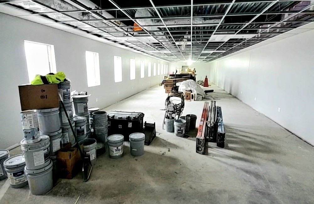 Interior construction views of barracks construction at Fort McCoy