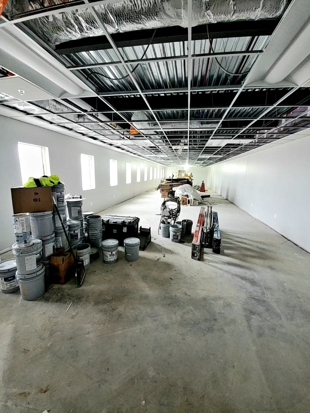 Interior construction views of barracks construction at Fort McCoy