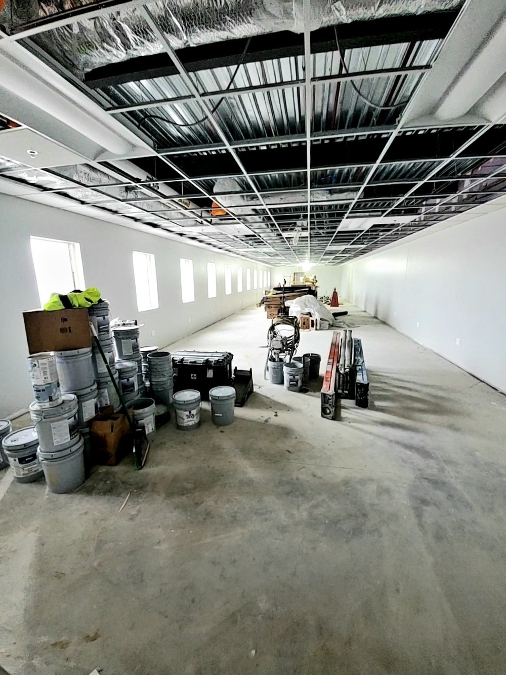 Interior construction views of barracks construction at Fort McCoy