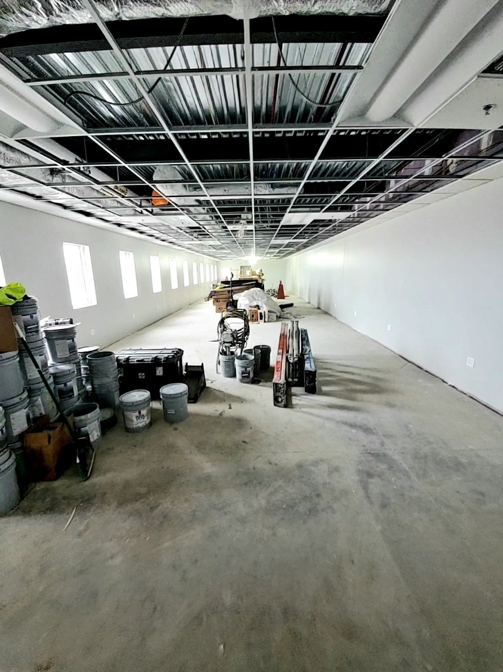 Interior construction views of barracks construction at Fort McCoy