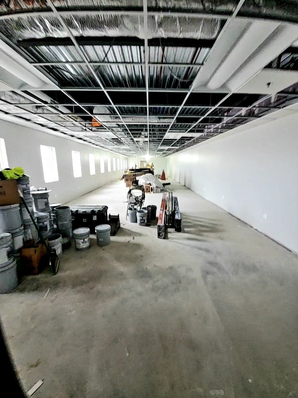 Interior construction views of barracks construction at Fort McCoy