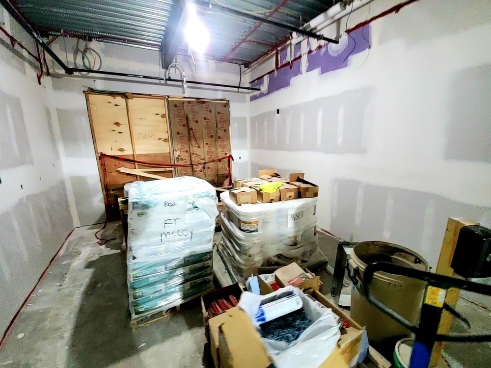 Interior construction views of barracks construction at Fort McCoy