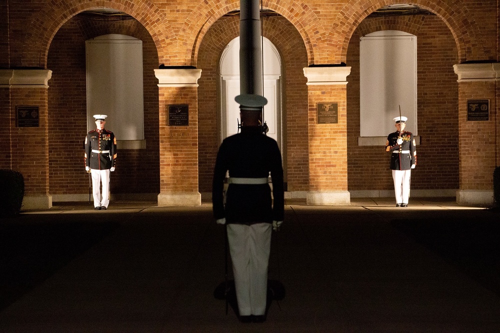 Marine Barracks Host NASA Marines for Friday Evening Parade