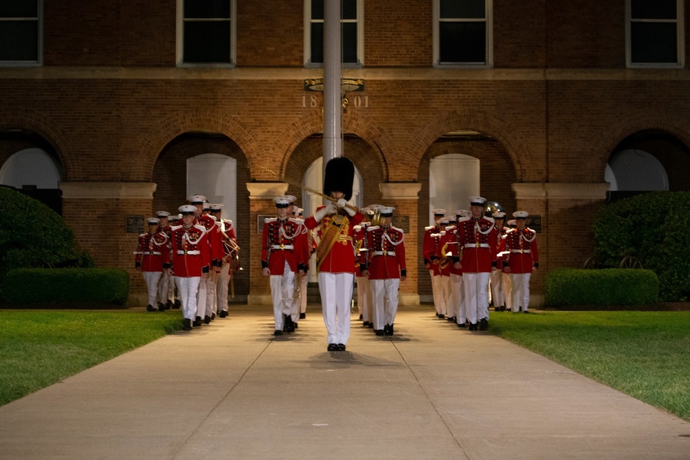 Marine Barracks Host NASA Marines for Friday Evening Parade