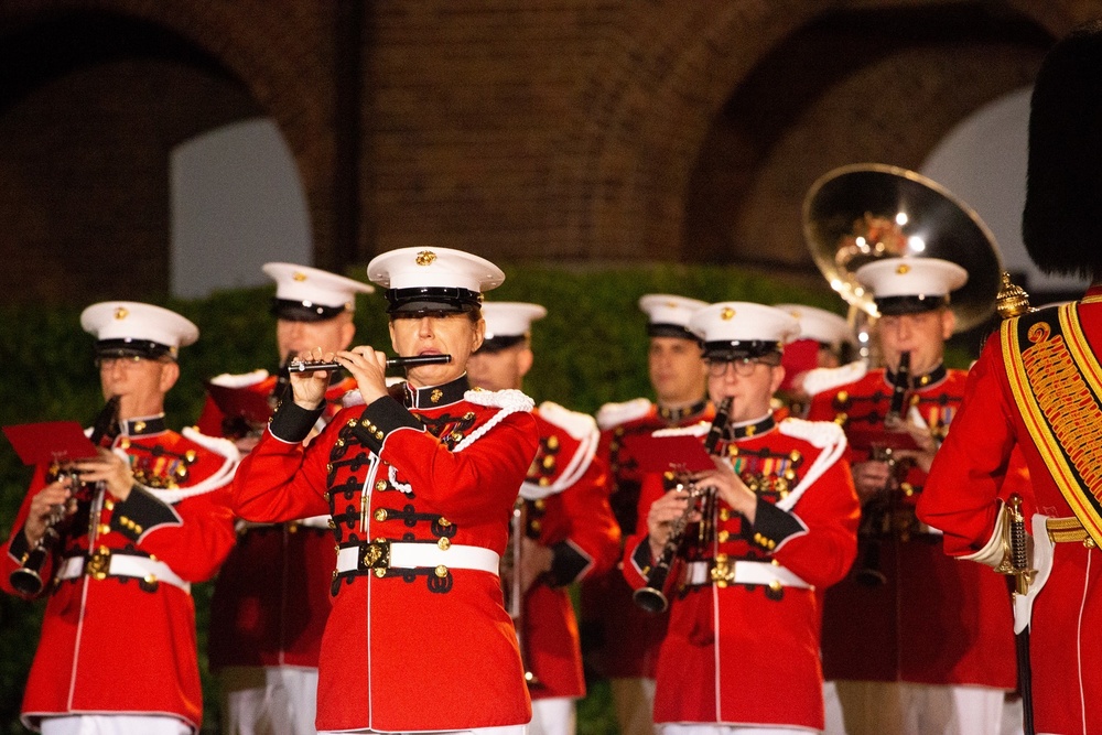 Marine Barracks Host NASA Marines for Friday Evening Parade