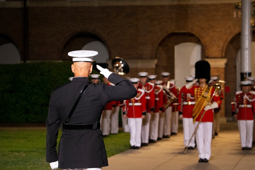 Marine Barracks Host NASA Marines for Friday Evening Parade