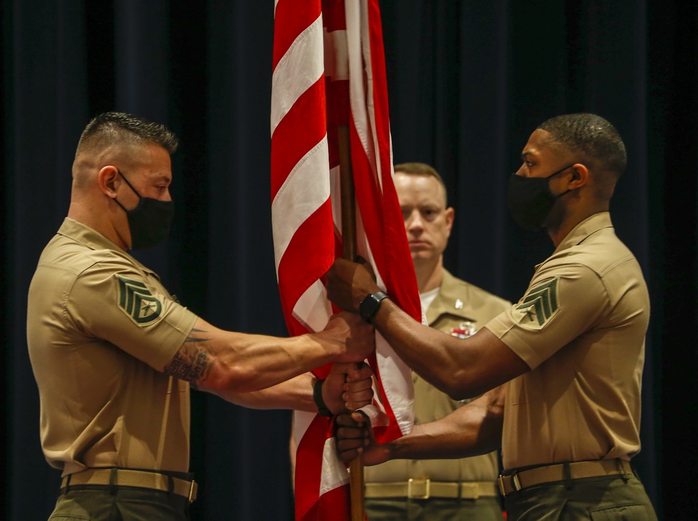 Barracks Marines Conduct Color Sergeant of the Marine Corps Post and Relief