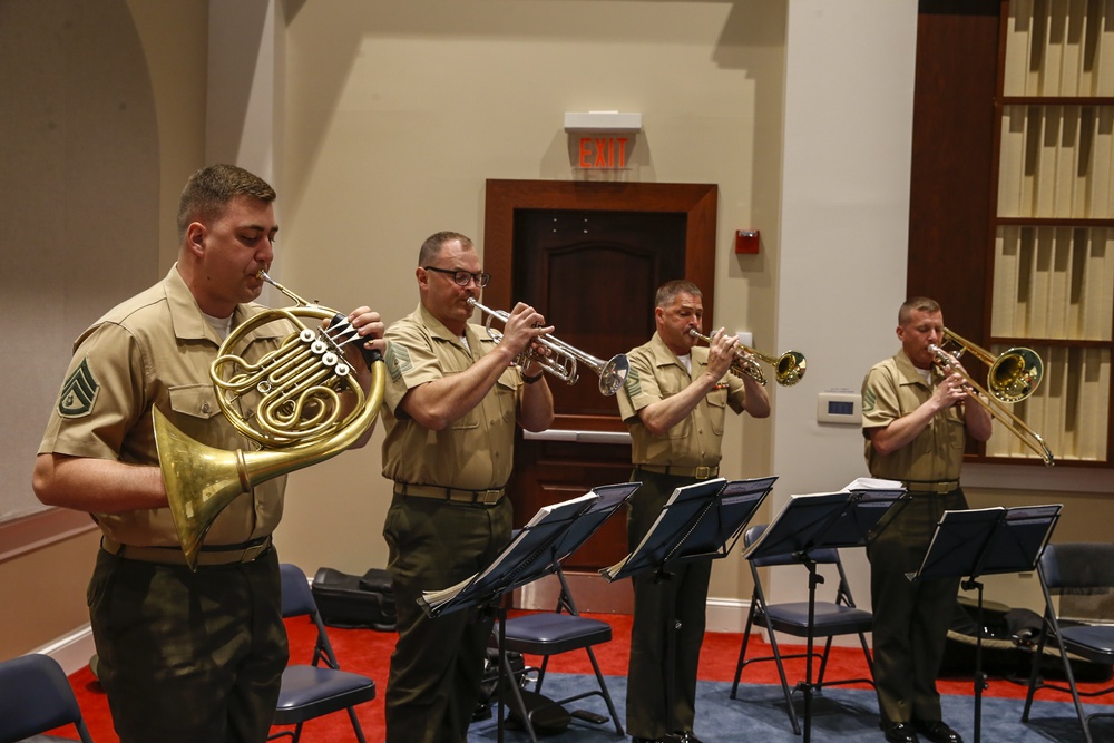 Barracks Marines Conduct Color Sergeant of the Marine Corps Post and Relief