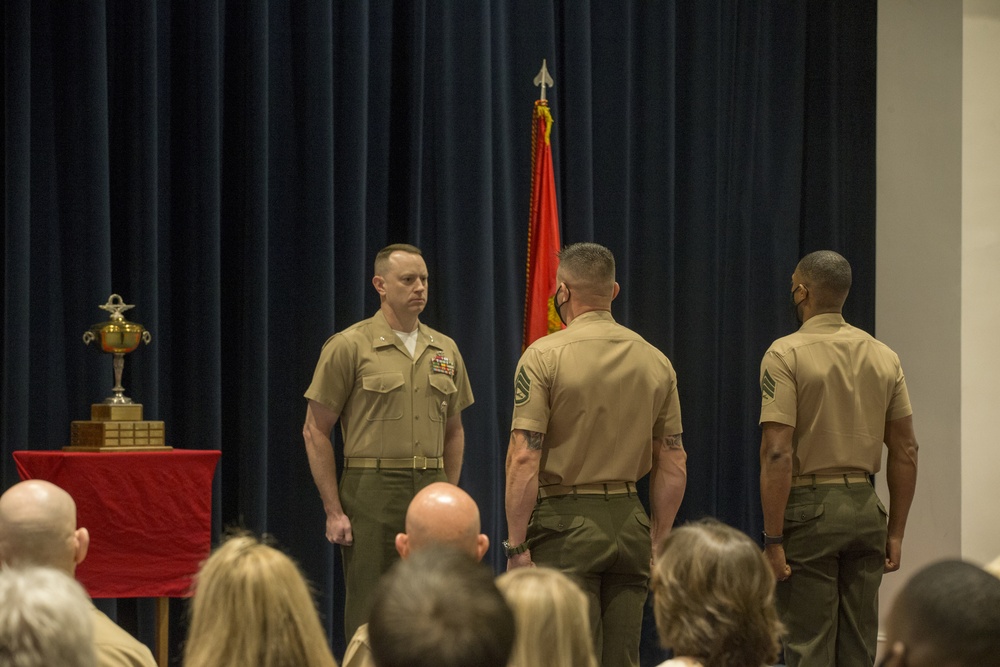 Barracks Marines Conduct Color Sergeant of the Marine Corps Post and Relief