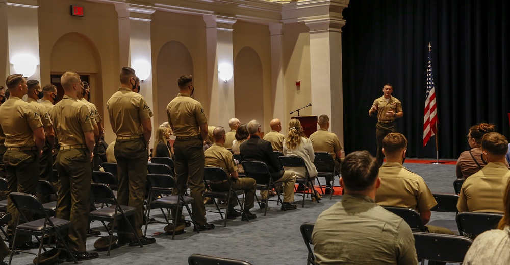 Barracks Marines Conduct Color Sergeant of the Marine Corps Post and Relief