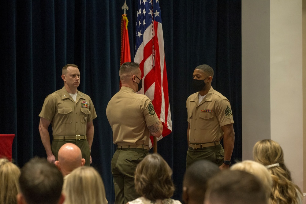 Barracks Marines Conduct Color Sergeant of the Marine Corps Post and Relief