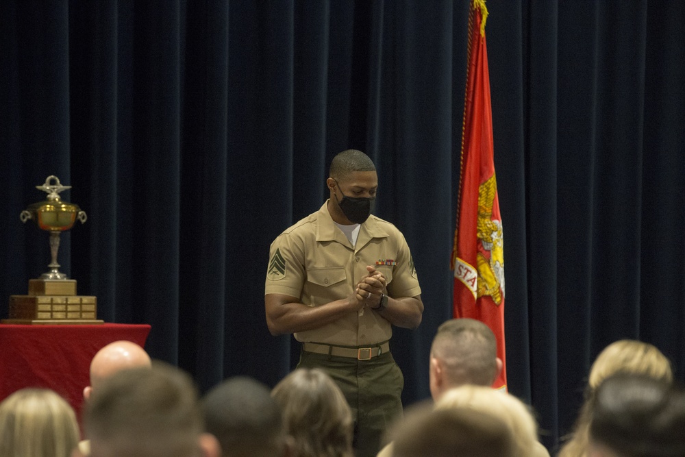 Barracks Marines Conduct Color Sergeant of the Marine Corps Post and Relief