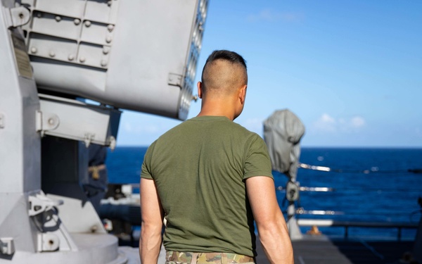 Coast Guardsman Stores .50 Caliber Ammo