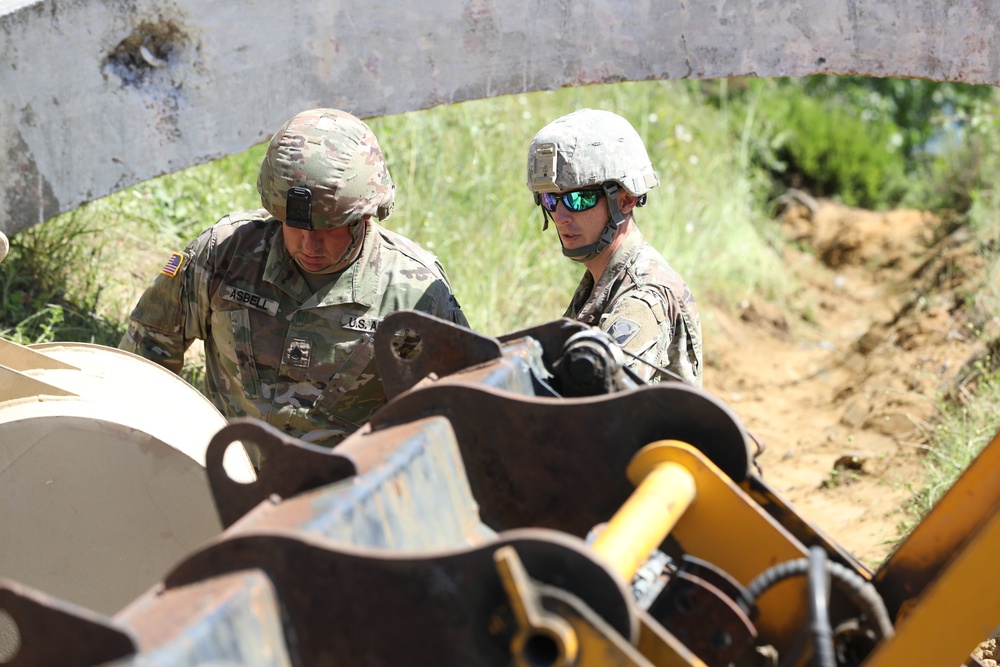 Engineers move dirt with Albanian partners