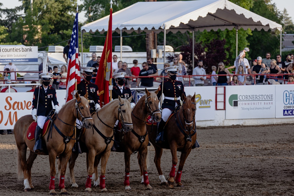 USMC Mounted Color Guard at the Redding Rodeo