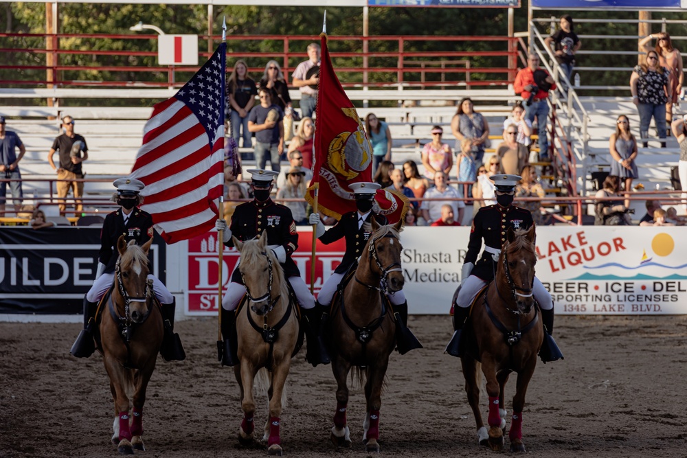 USMC Mounted Color Guard at the Redding Rodeo